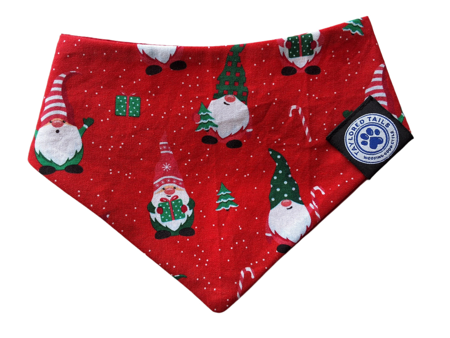 1.2 Xmas Gnomes Dog Bandana - Red