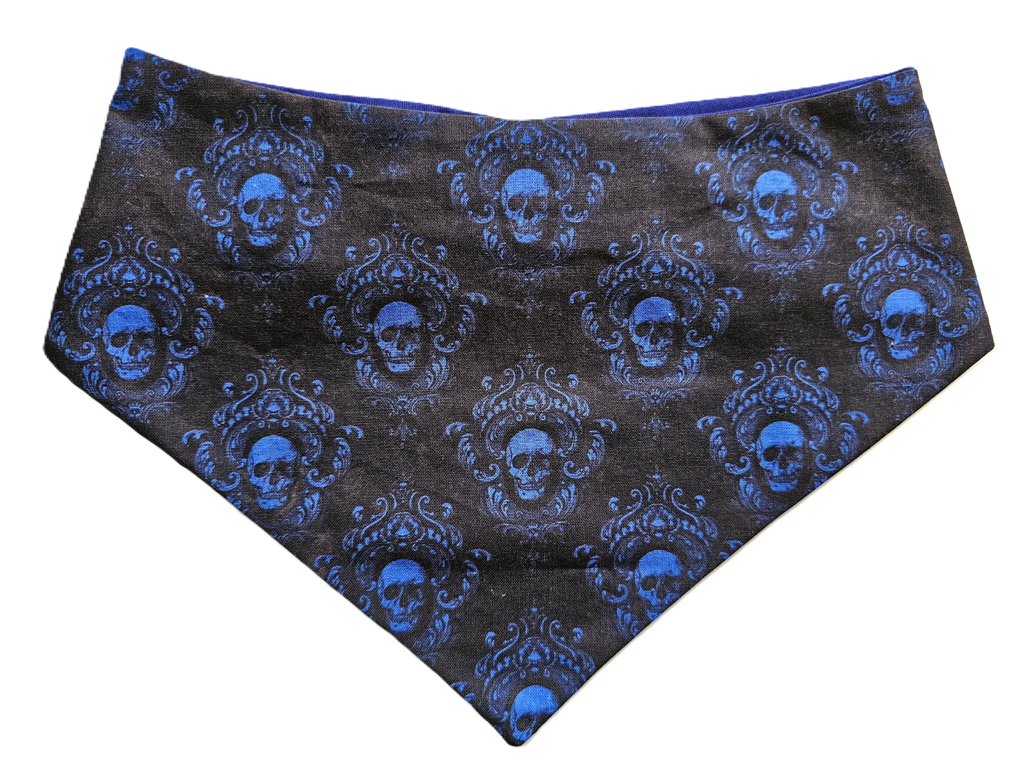 Blue Fleur-de-lis Skull Pet Bandana