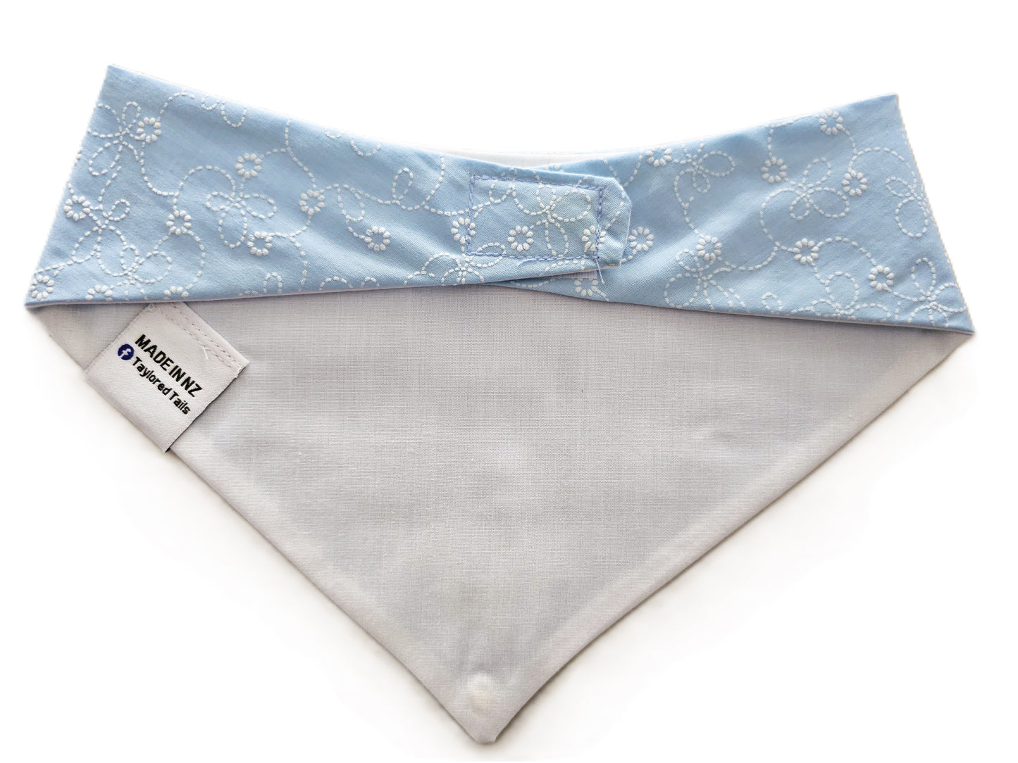 Blue Broderie Anglaise Dog Bandana