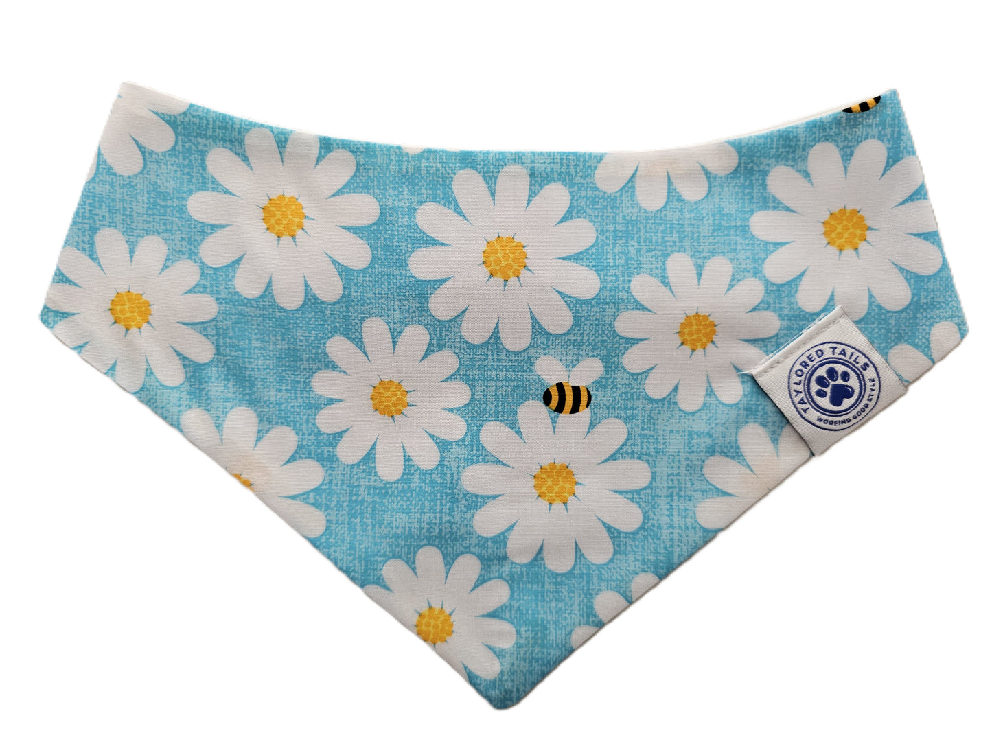 Daisy and Bee on Blue Background Dog Bandana