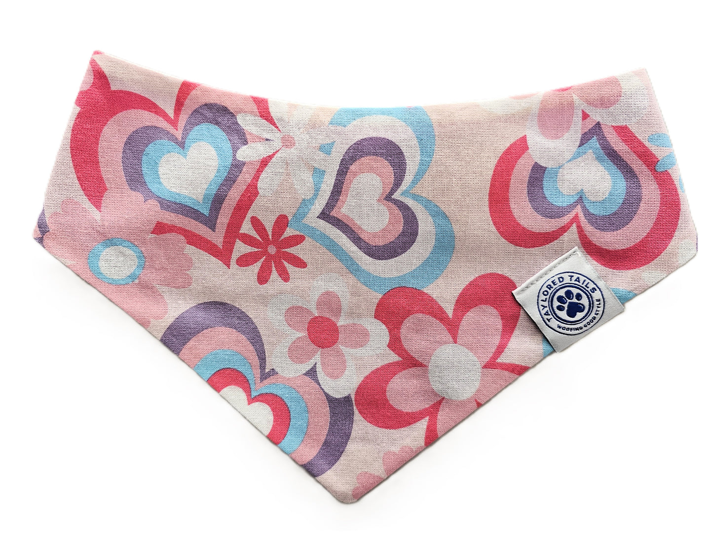 Pretty Pastel Hearts Dog Bandana