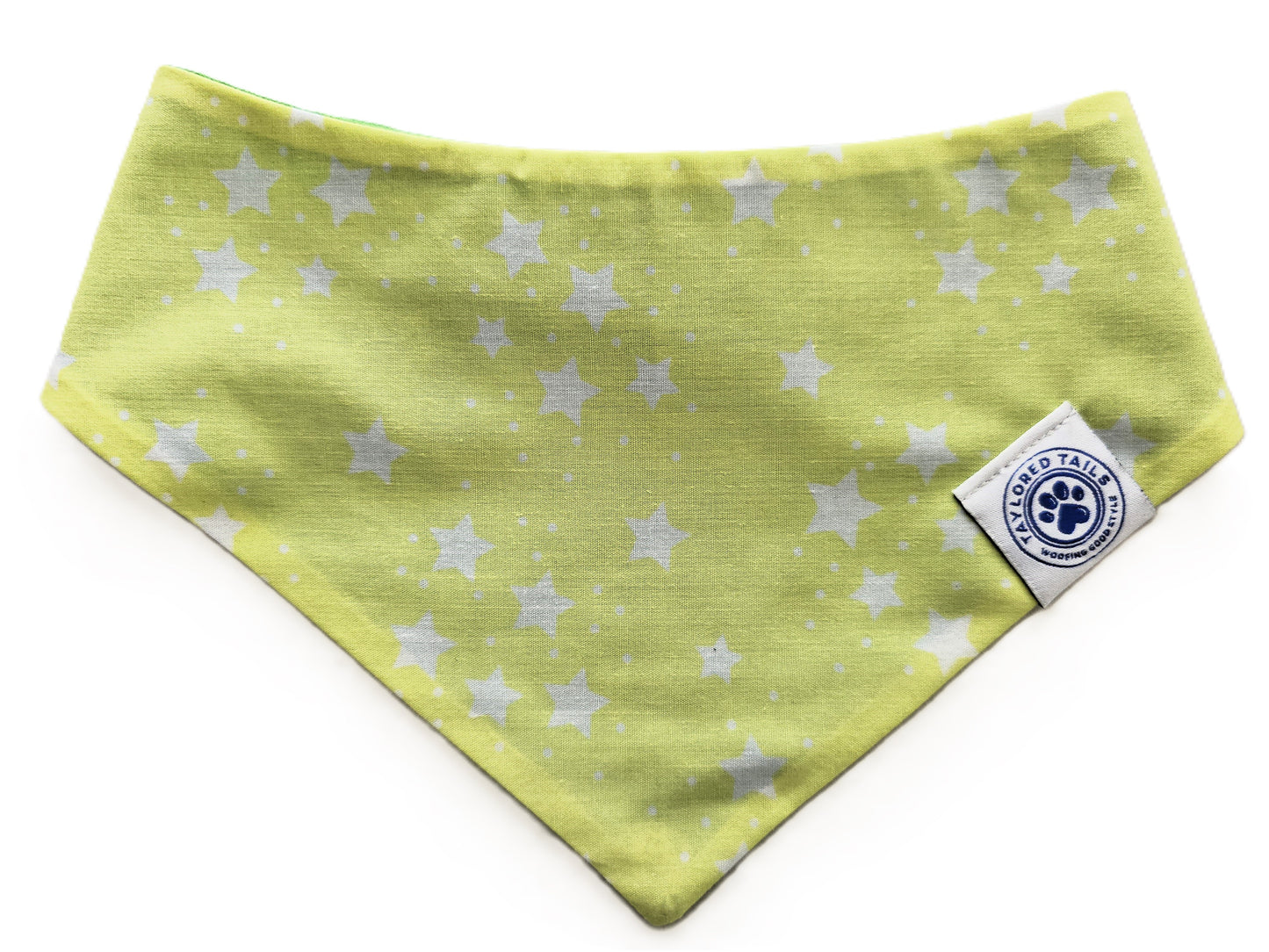 Stars on Lime Background Dog Bandana