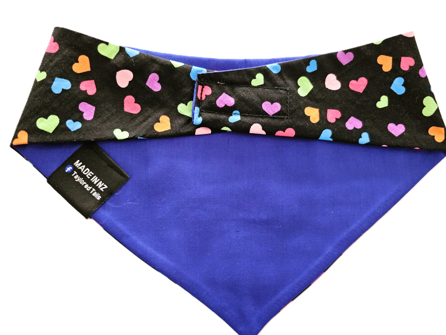 Bright Hearts Dog Bandana on Black Background