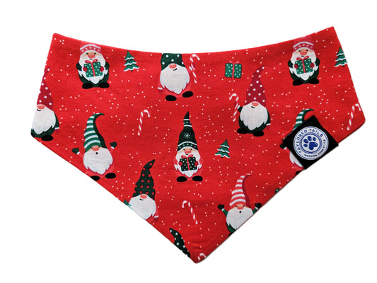 Xmas Gnomes Dog Bandana - Red