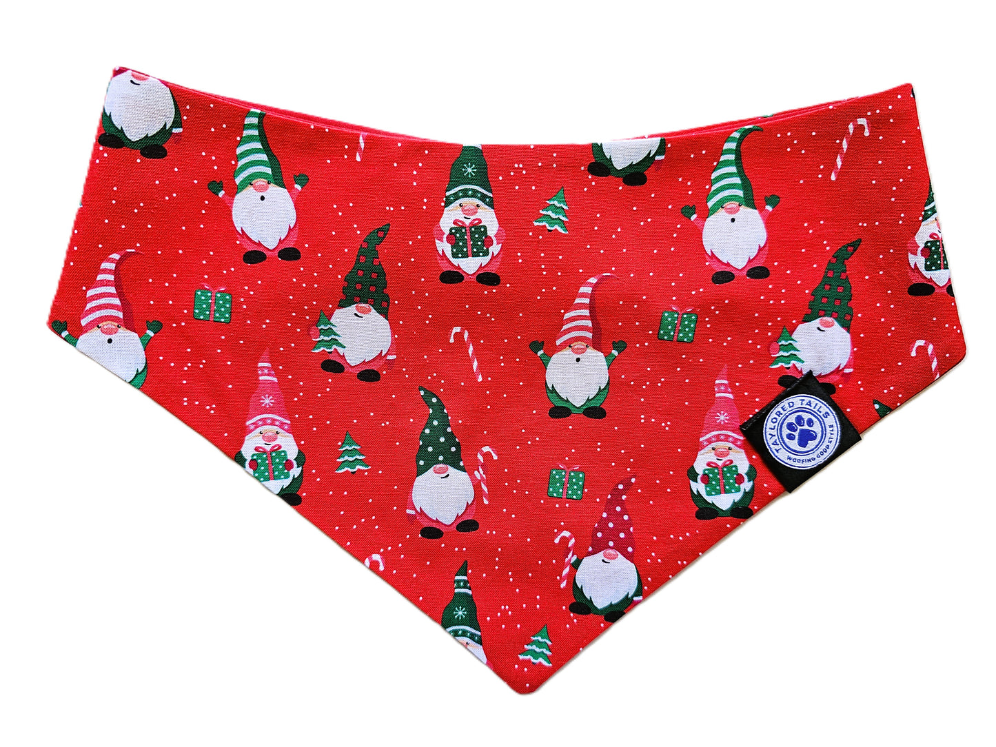 1.2 Xmas Gnomes Dog Bandana - Red