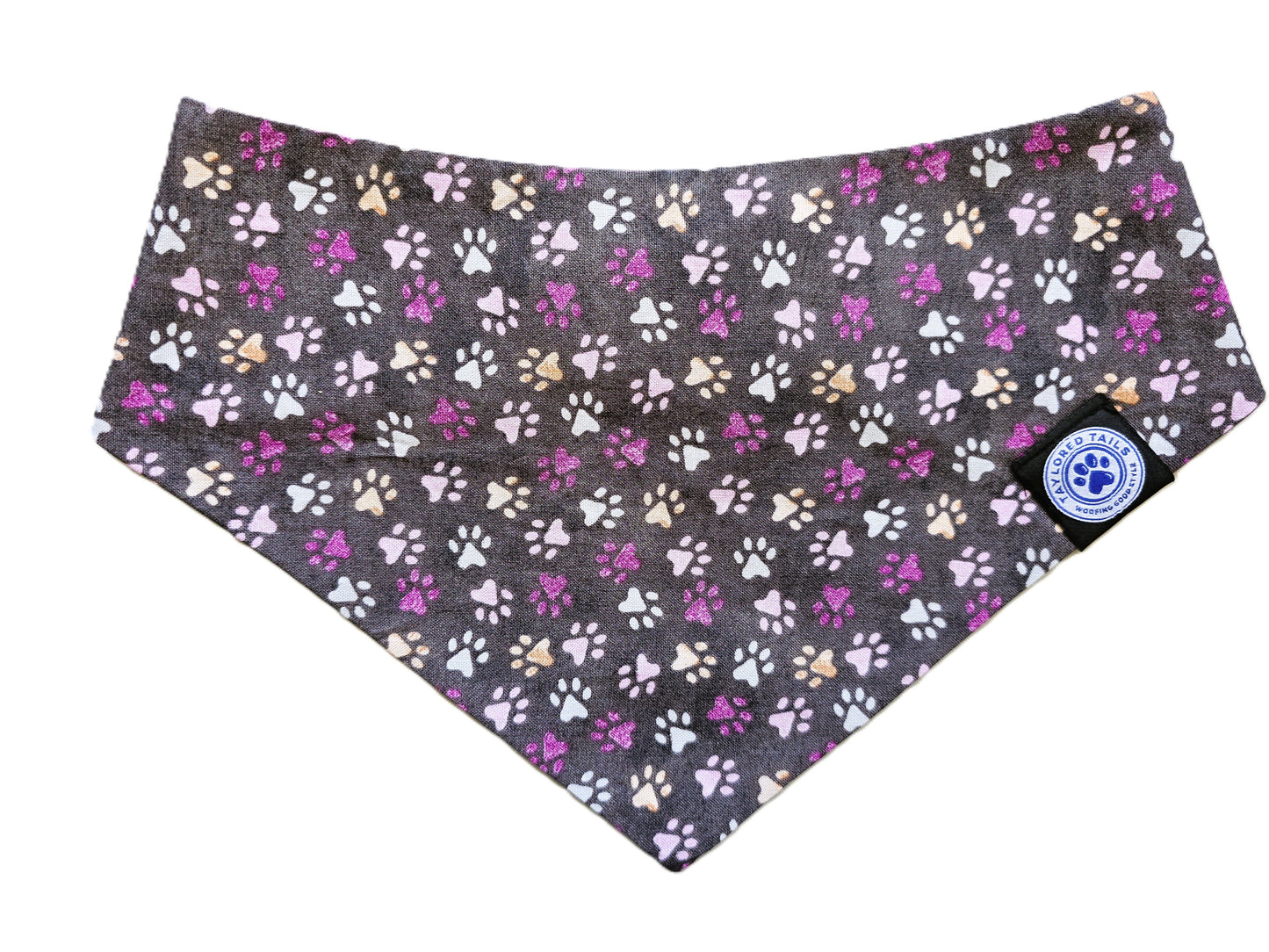 Paw Prints on Grey Dog Bandana