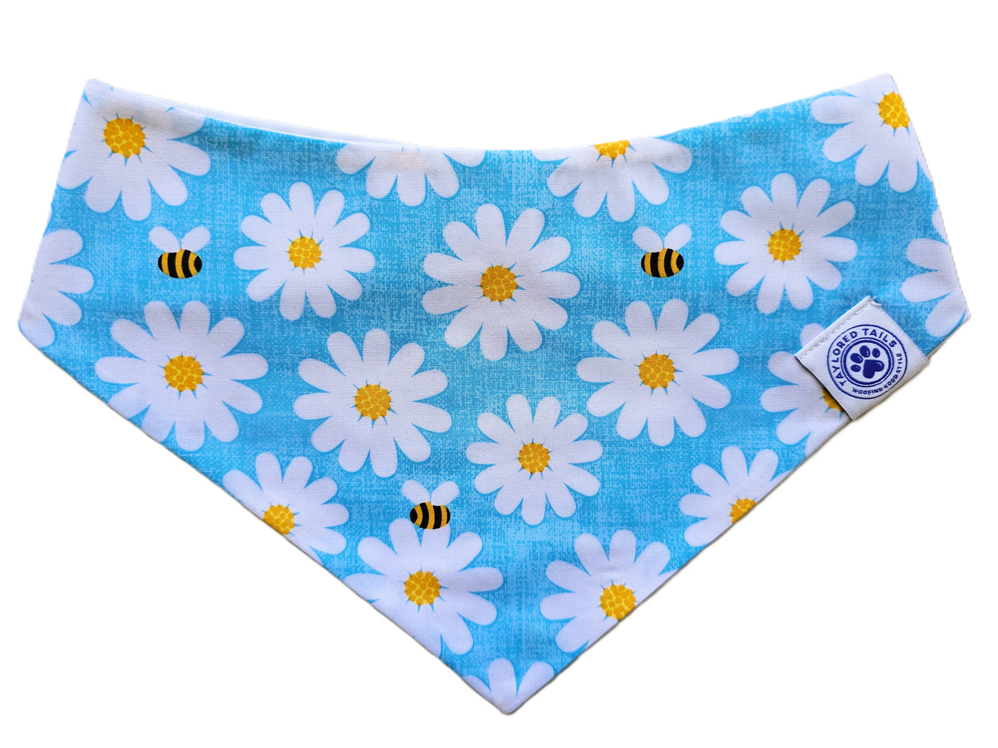 Daisy and Bee on Blue Background Dog Bandana