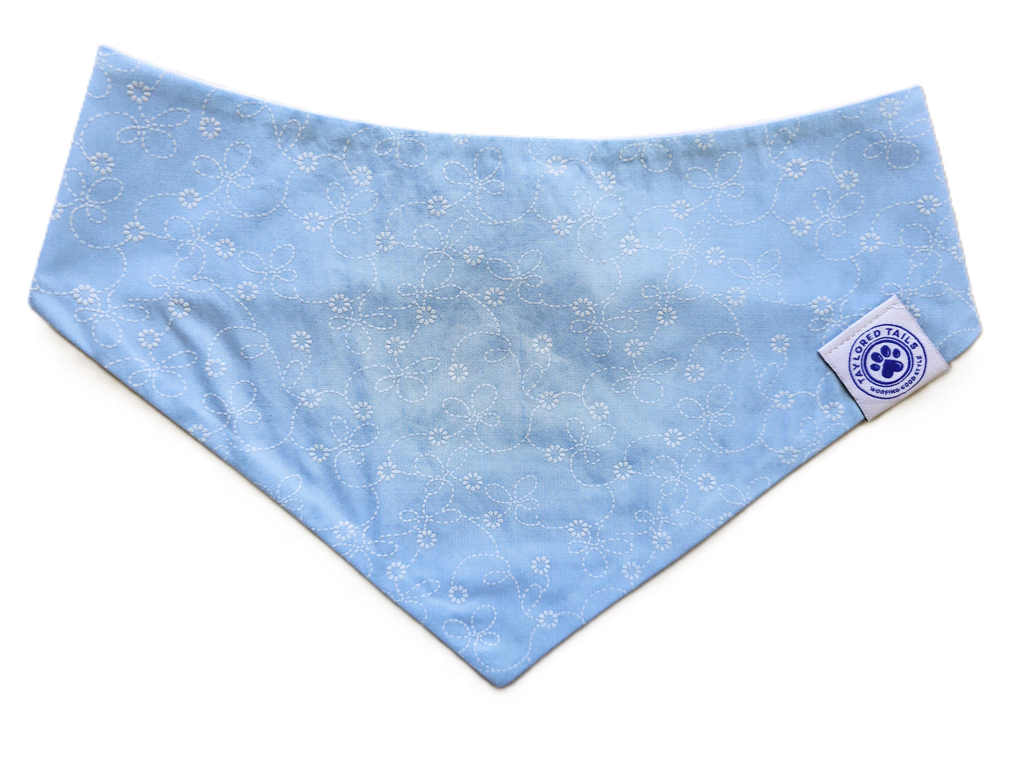 Blue Broderie Anglaise Dog Bandana