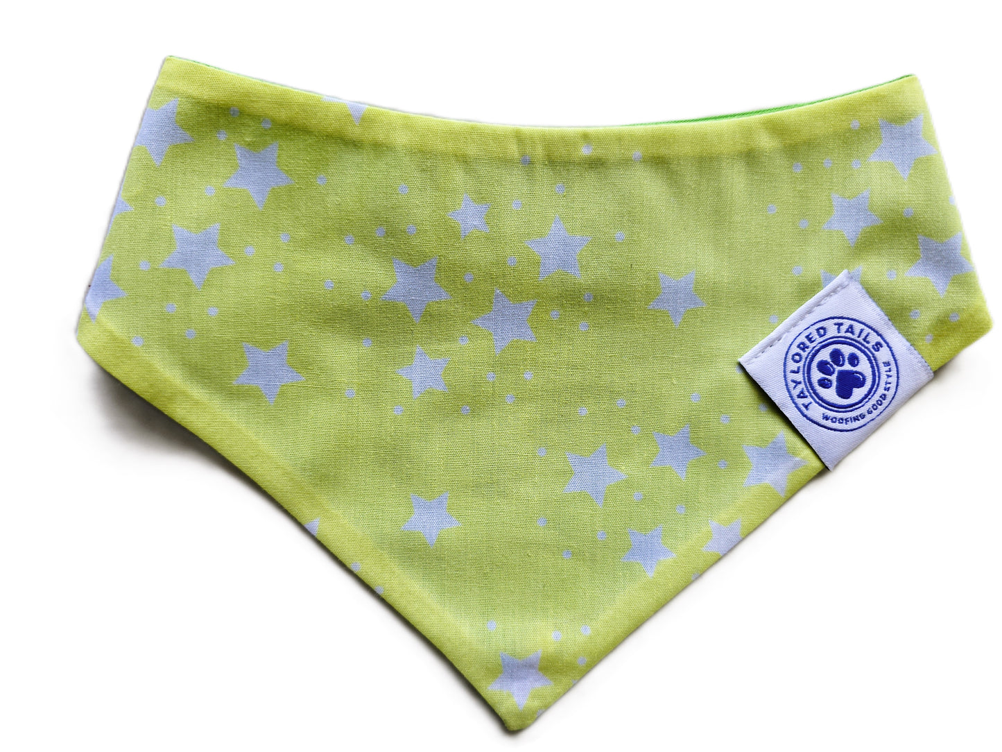 Stars on Lime Background Dog Bandana