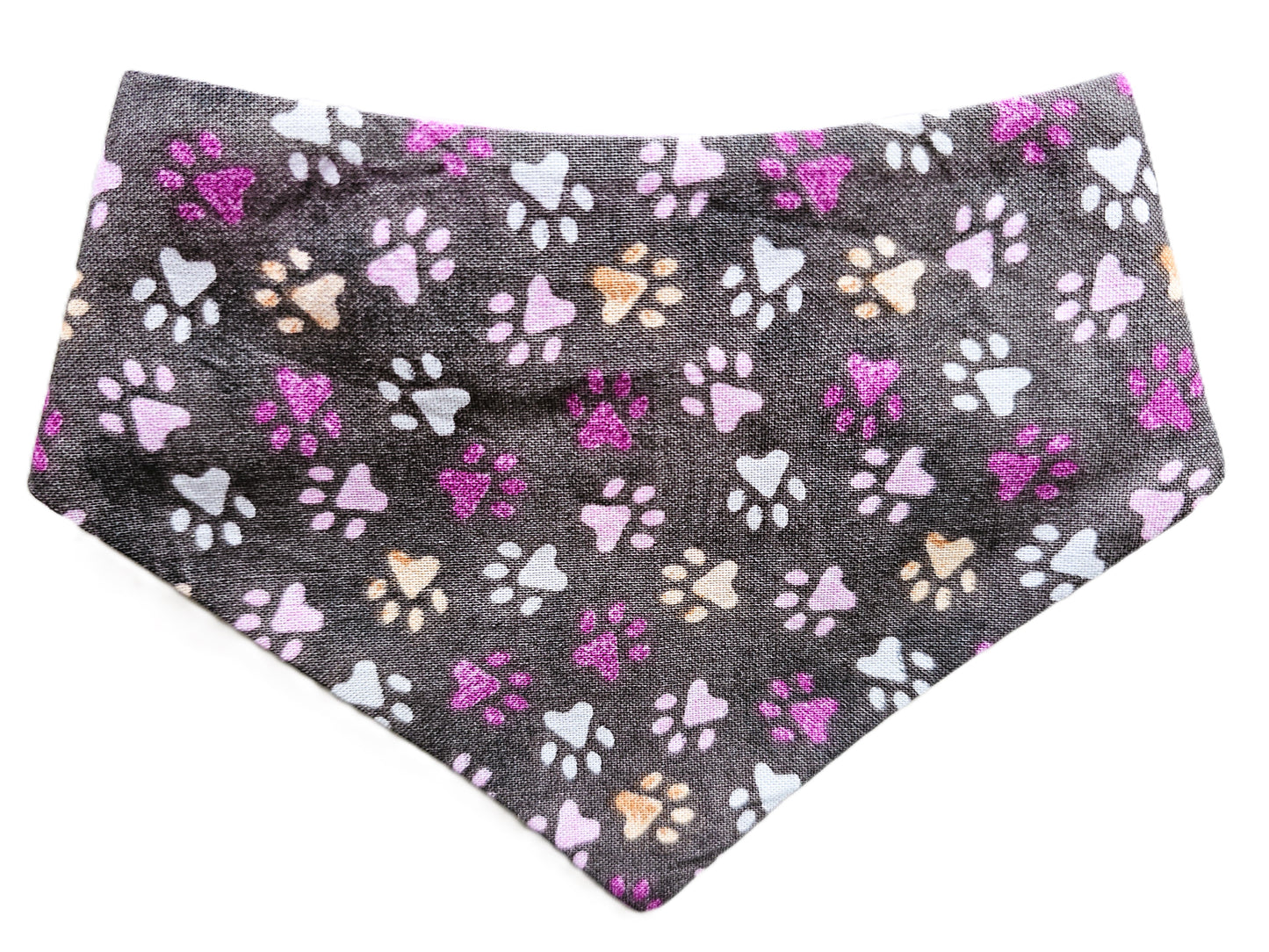 Paw Prints on Grey Dog Bandana