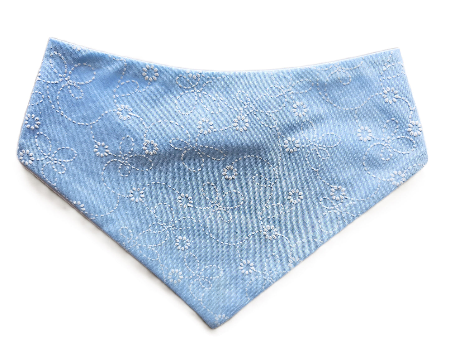 Blue Broderie Anglaise Dog Bandana