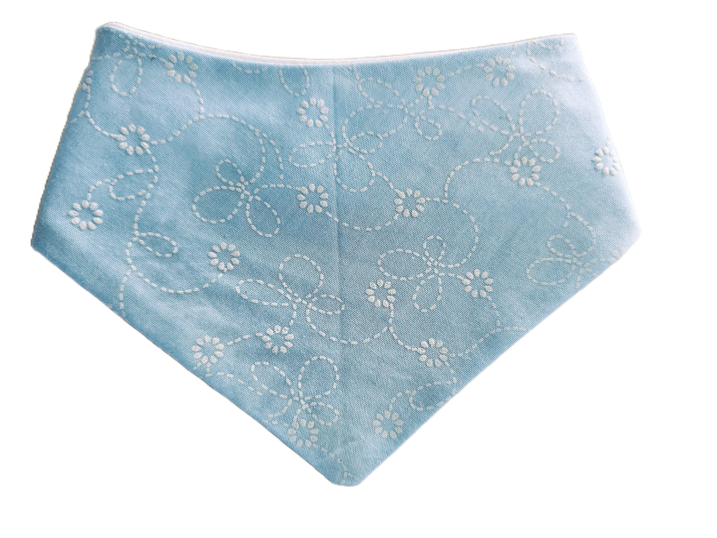 Blue Broderie Anglaise Dog Bandana