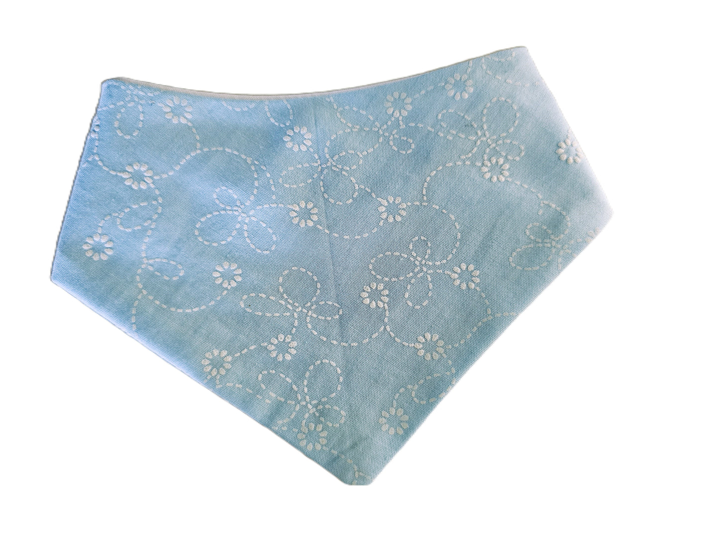 Blue Broderie Anglaise Dog Bandana