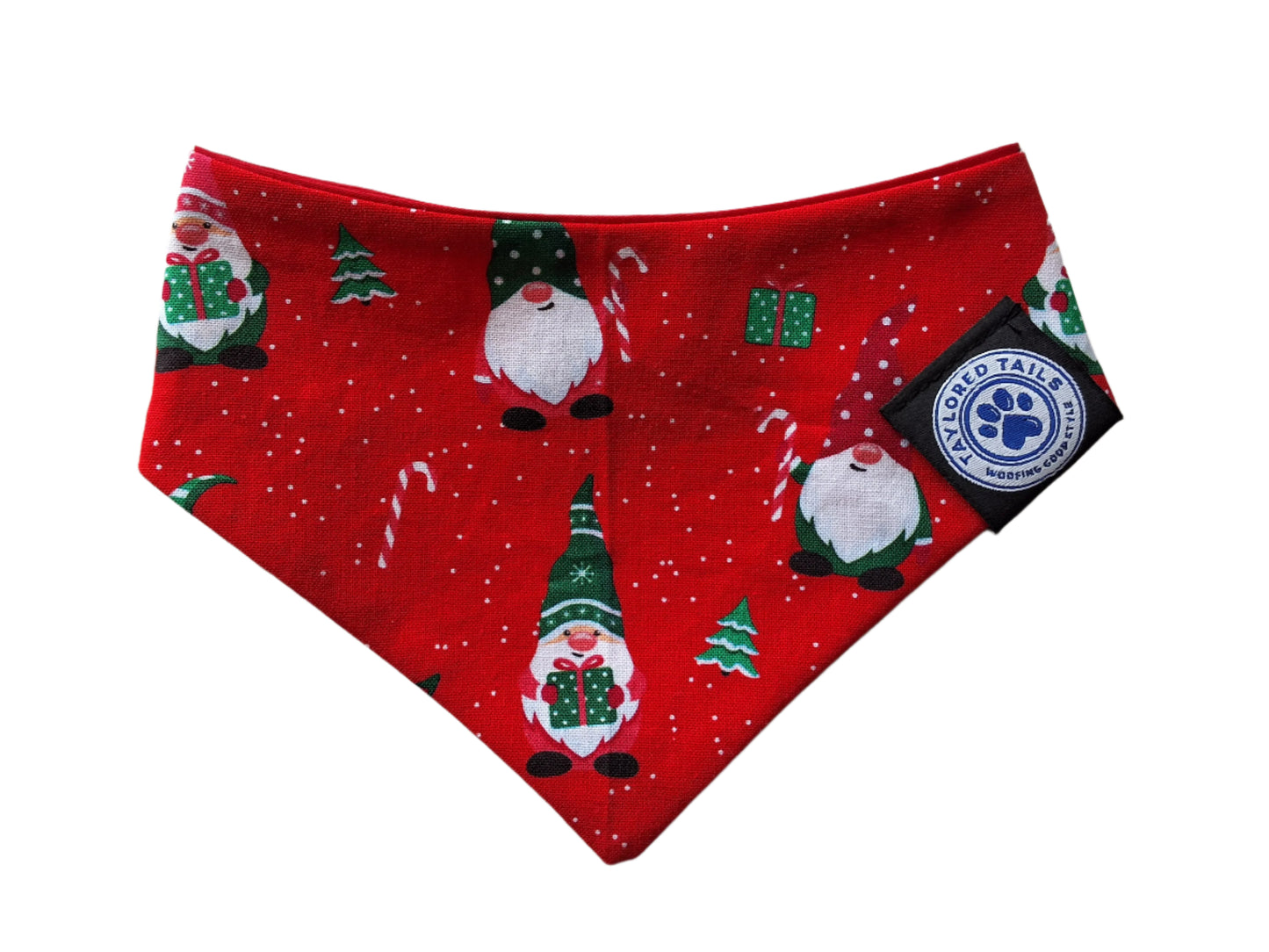 1.2 Xmas Gnomes Dog Bandana - Red