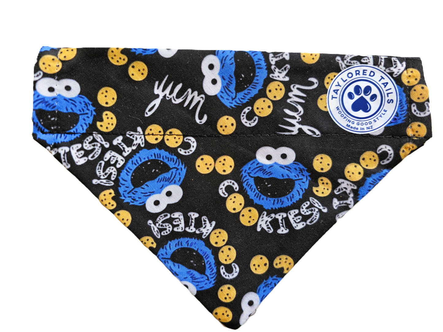 Cookie Monster Over the Collar Dog Bandana