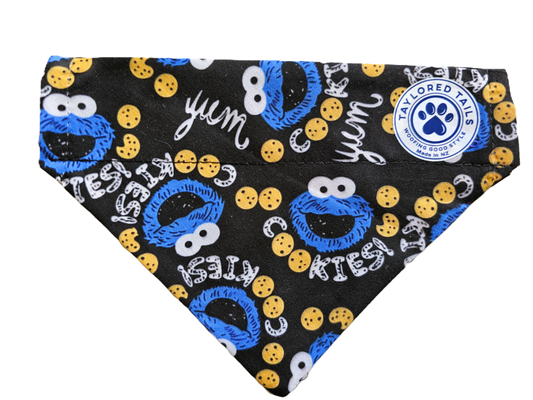 Cookie Monster Over the Collar Dog Bandana