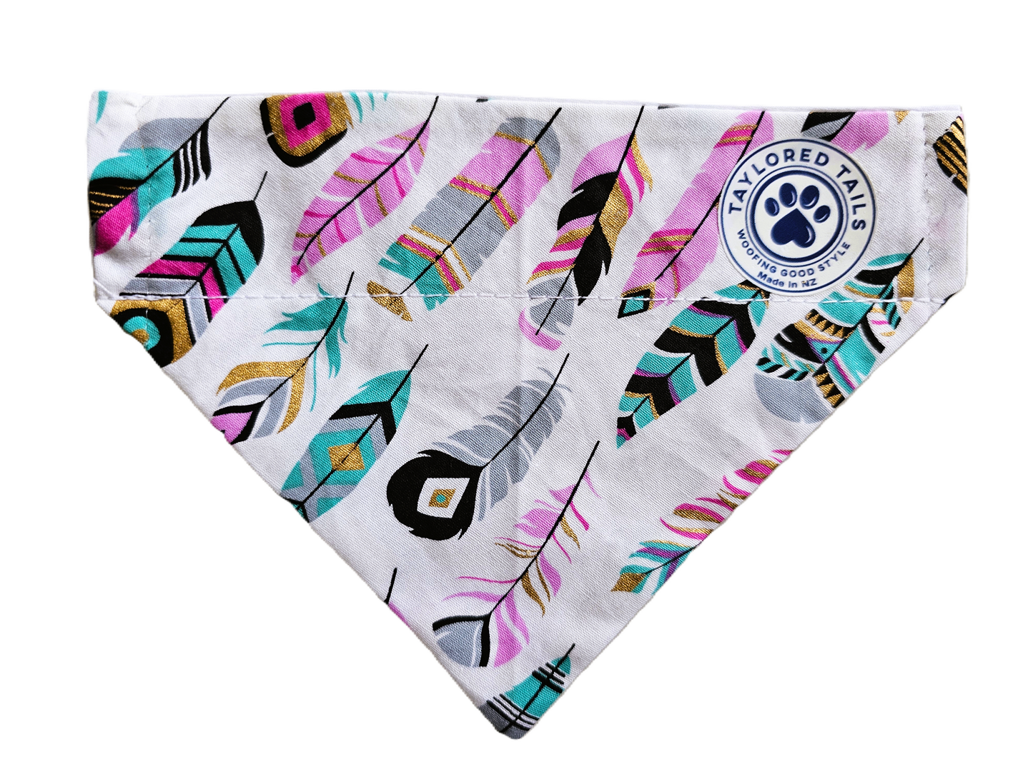 Boho Feathers Over the Collar Dog Bandana