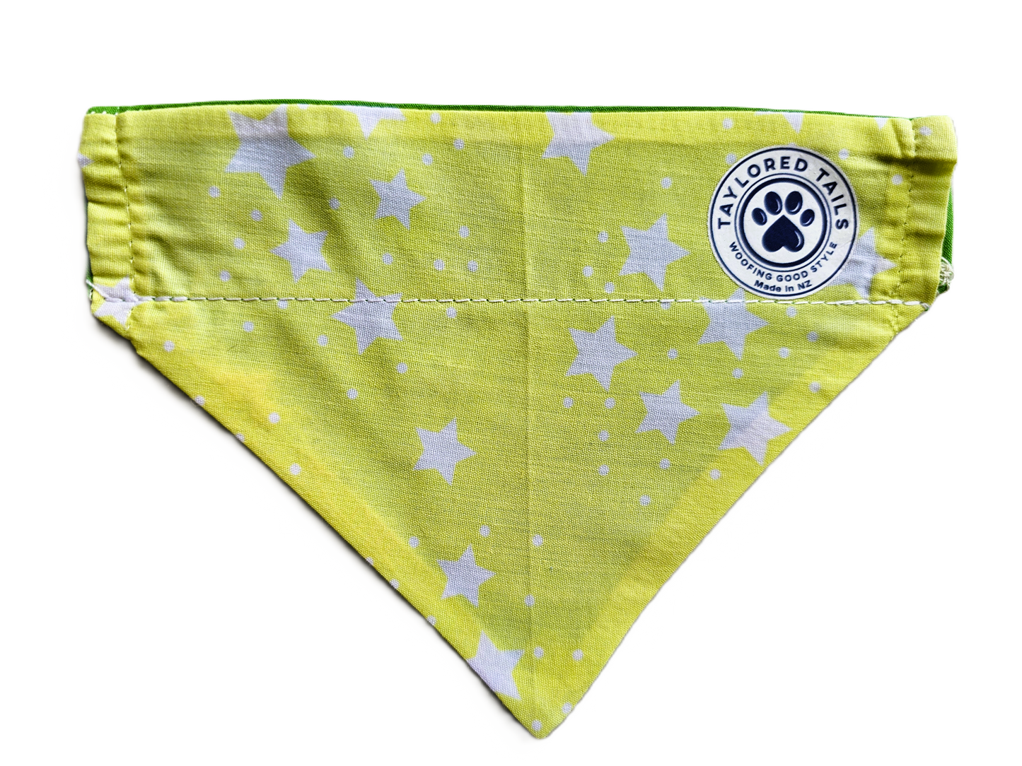 Stars on Lime Background Over the Collar Dog Bandana