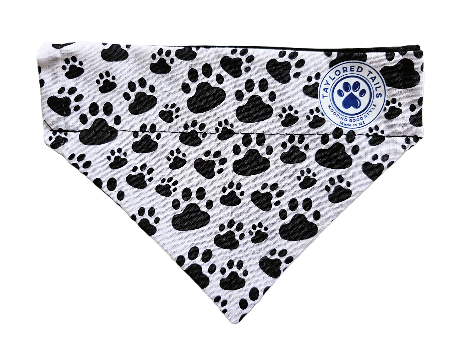 Black and White Paws Over the Collar Dog Bandana