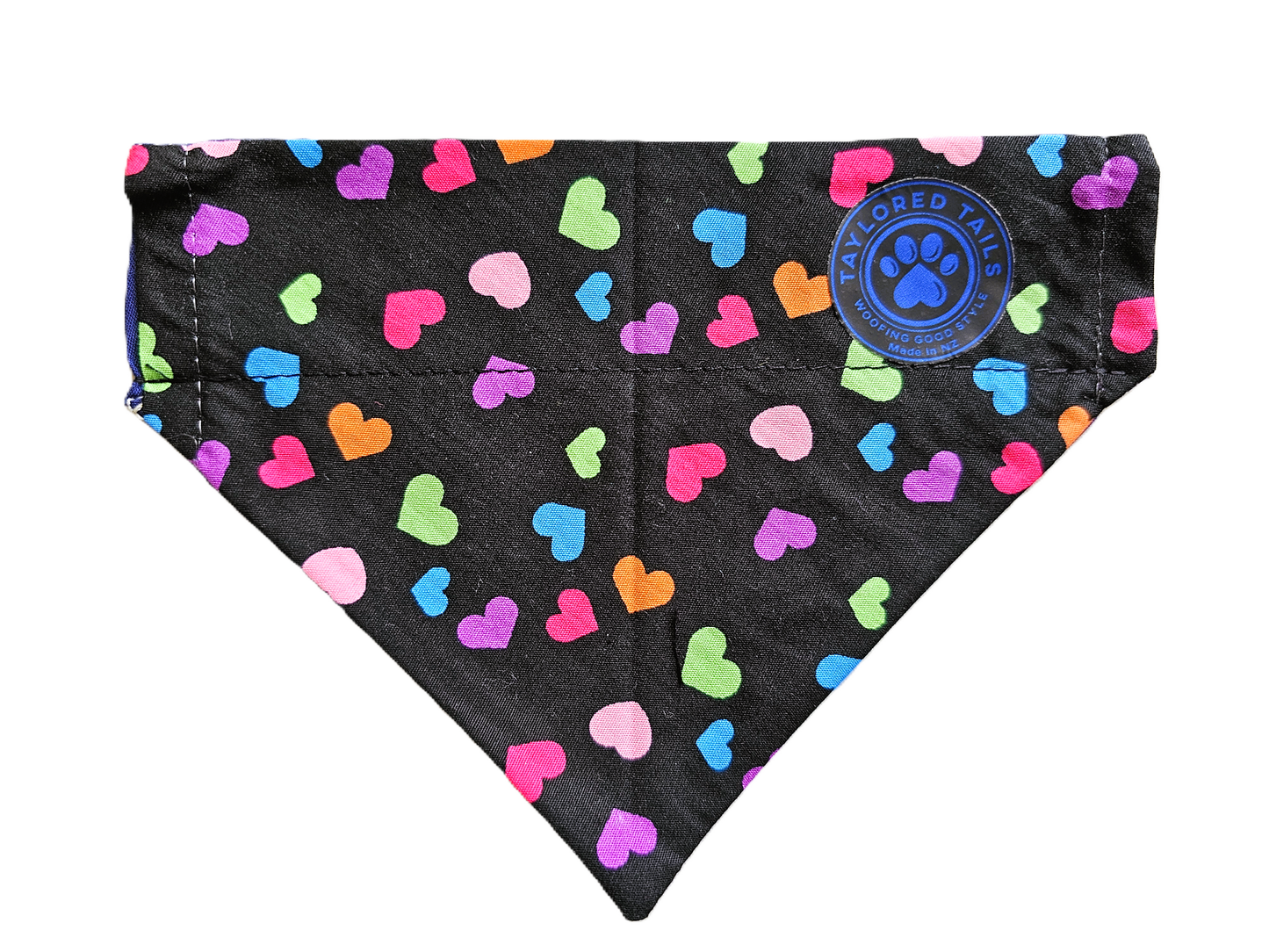 Bright Hearts Over the Collar Dog Bandana