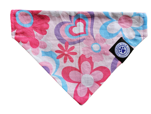 Pretty Pastel Hearts Over the Collar Dog Bandana