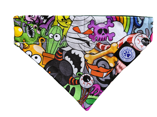 Kooky Monsters Over the Collar Dog Bandana