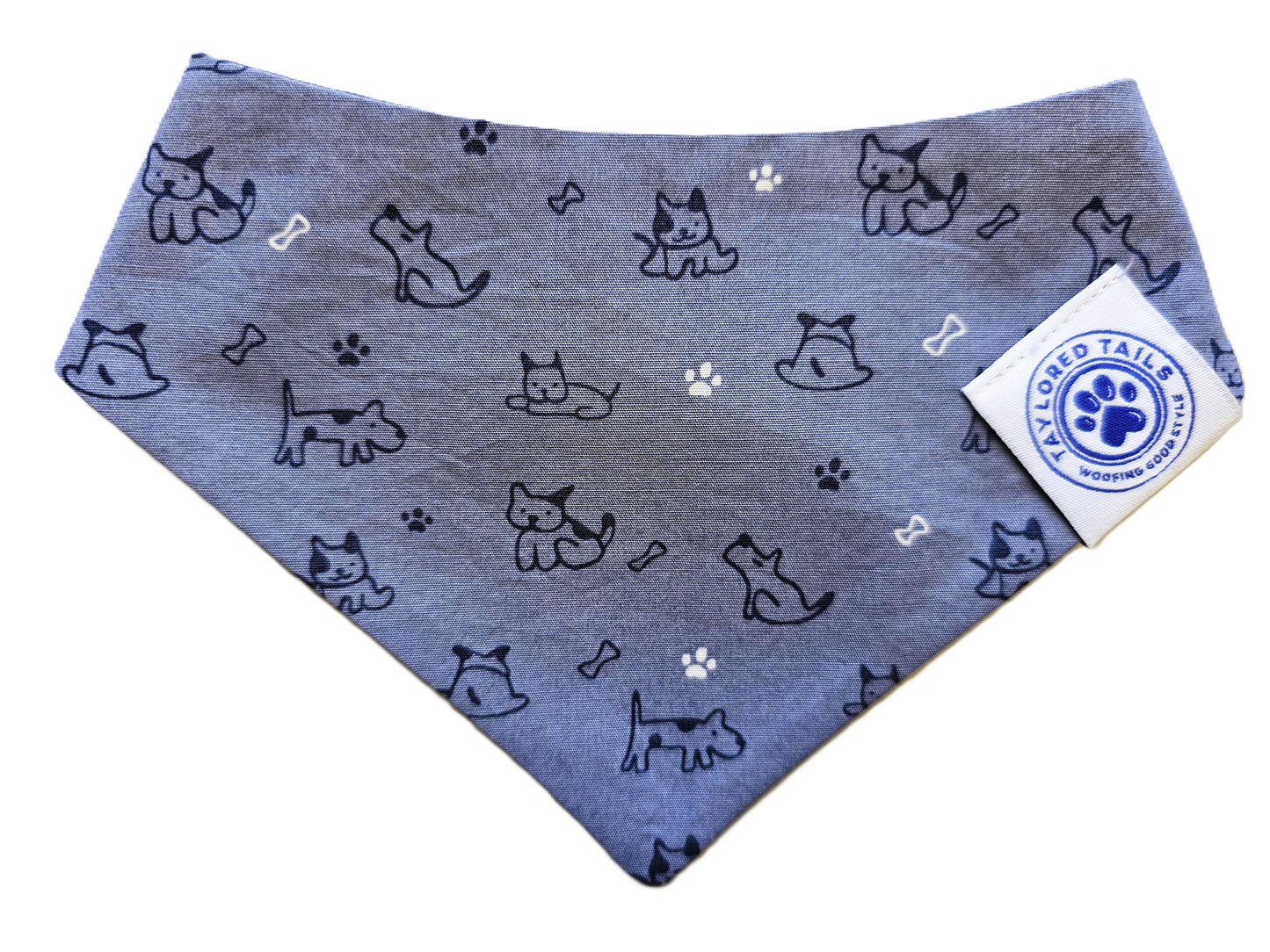 Navy Dogs on Chambray