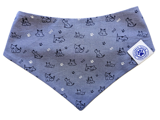 Navy Dogs on Chambray