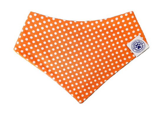 Orange Polka Dot Dog Bandana