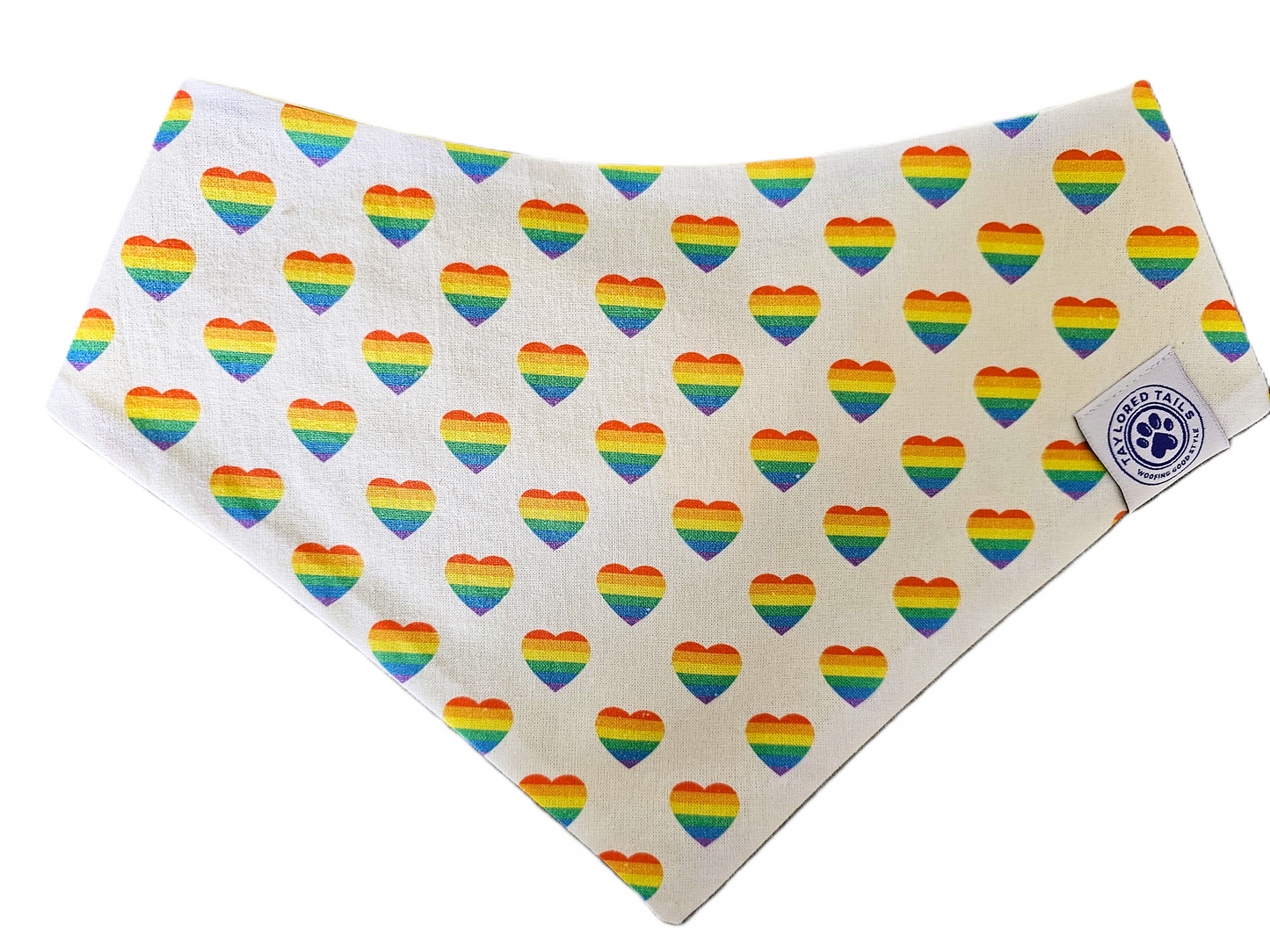 Rainbow Pride Hearts Dog Bandana