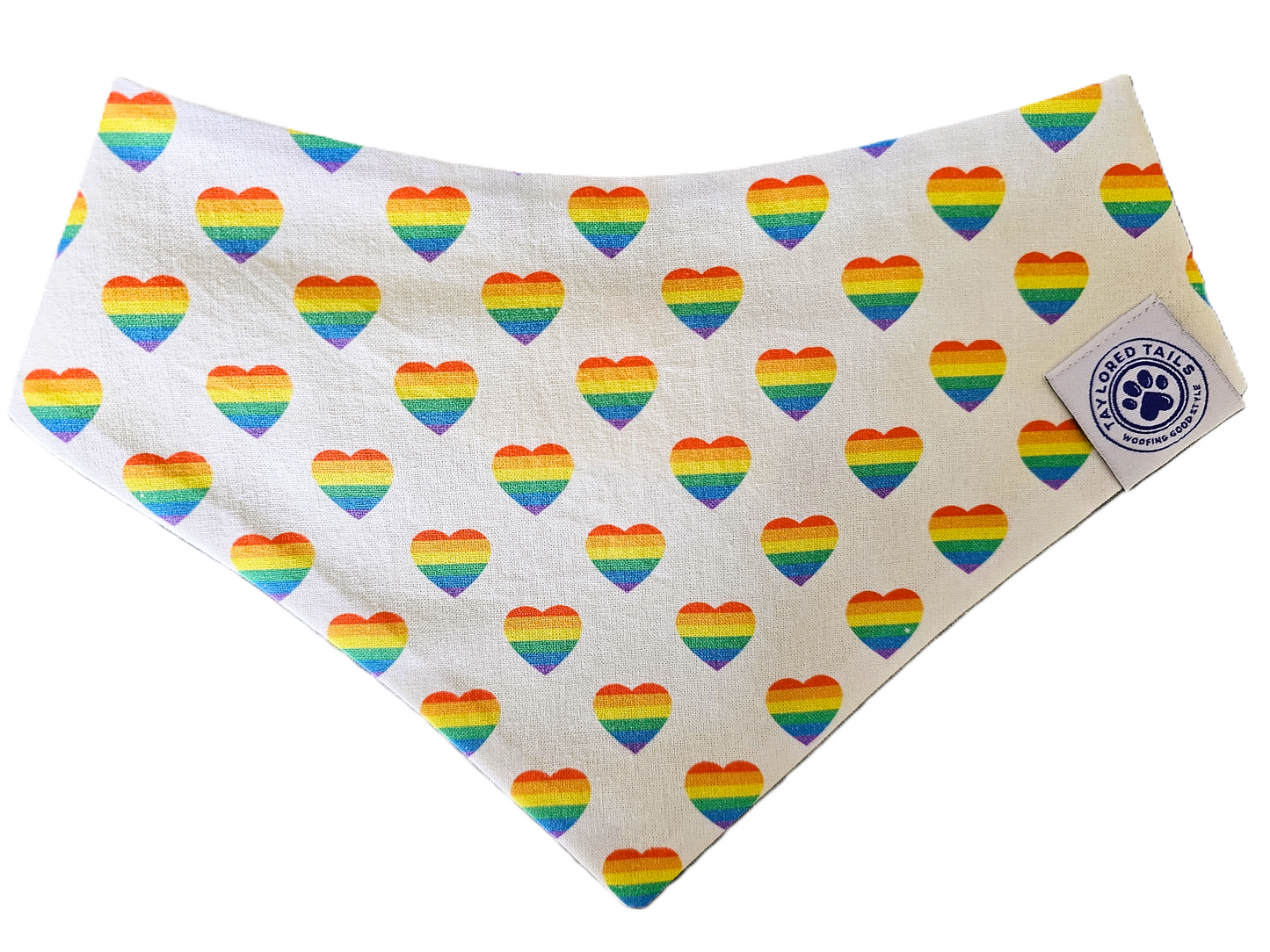 Rainbow Pride Hearts Dog Bandana