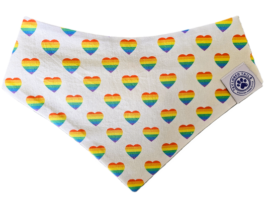 Rainbow Pride Hearts Dog Bandana