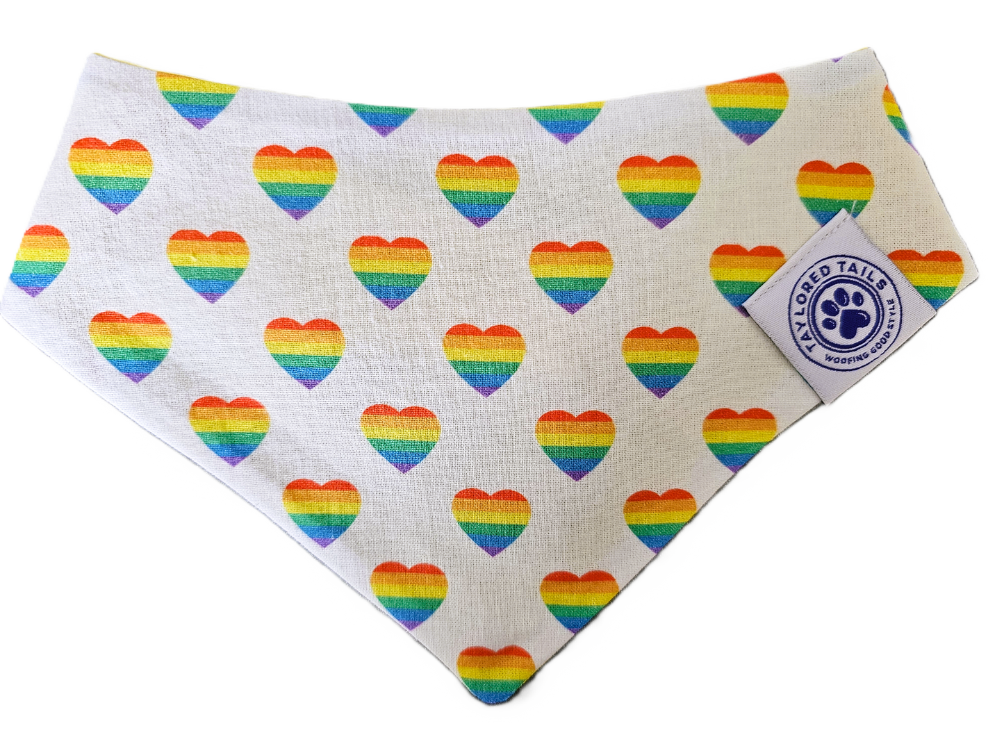 Rainbow Pride Hearts Dog Bandana