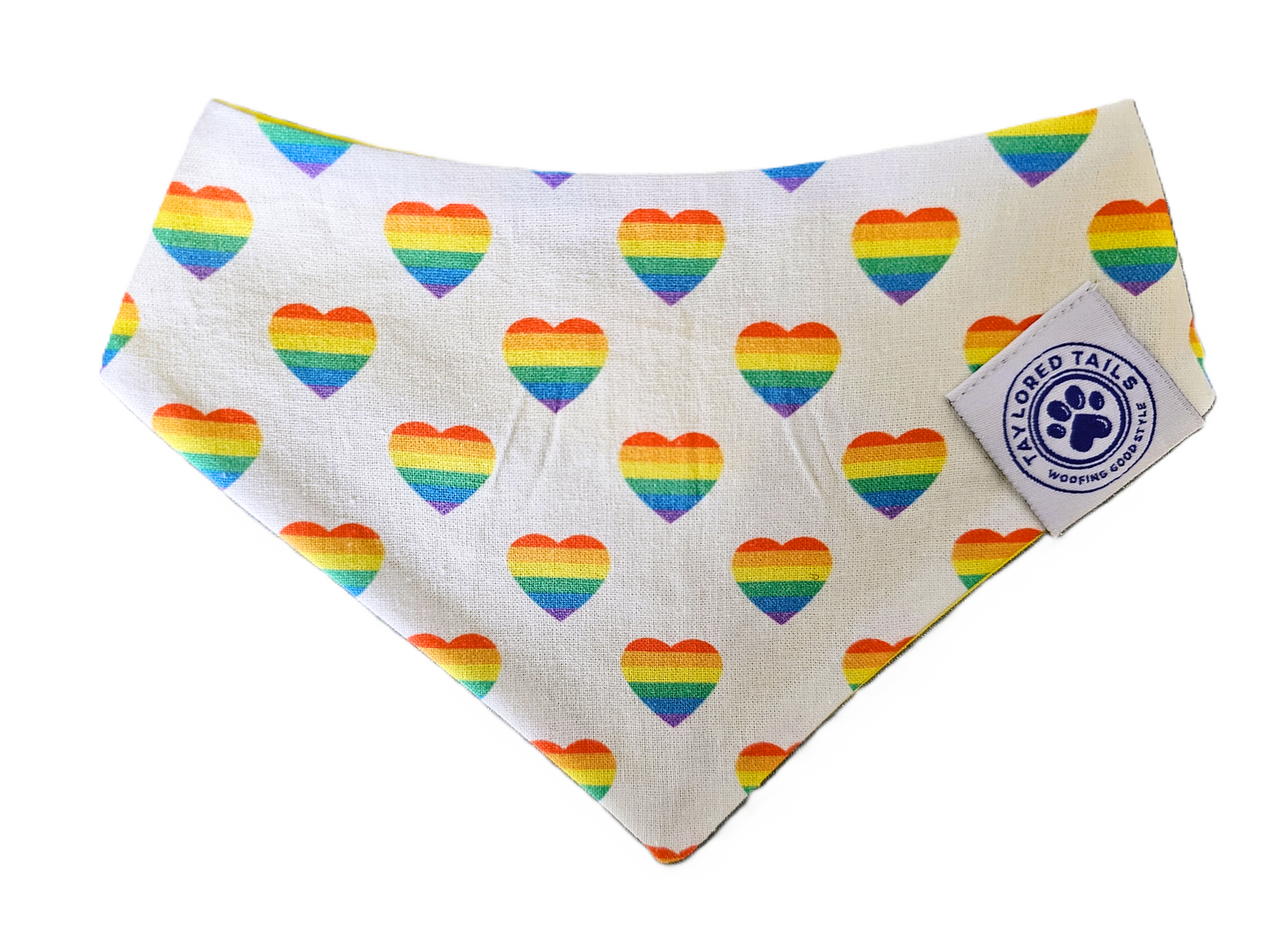 Rainbow Pride Hearts Dog Bandana