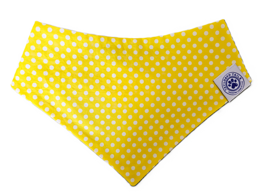 Yellow Polka Dot Dog Bandana
