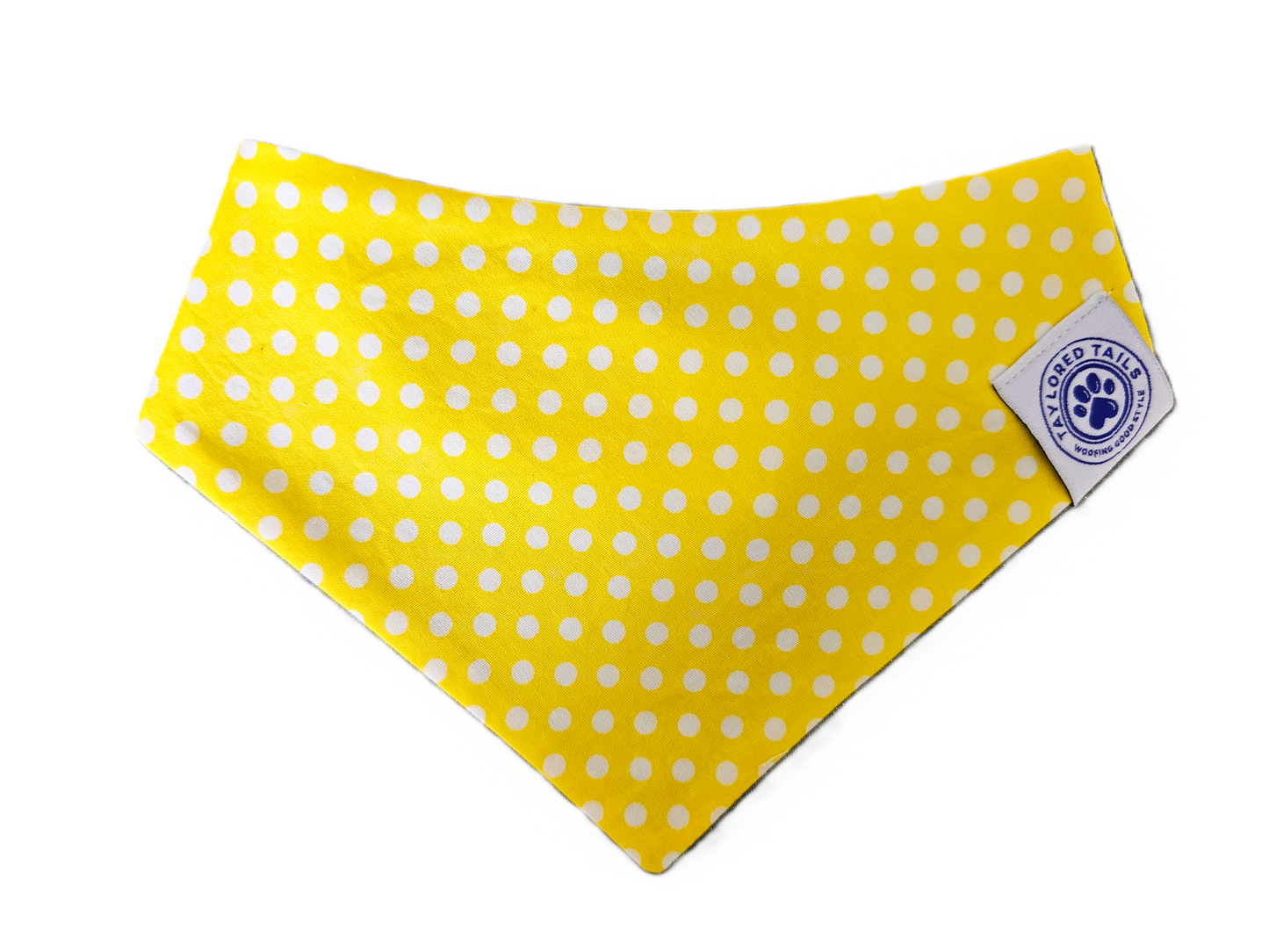 Yellow Polka Dot Dog Bandana