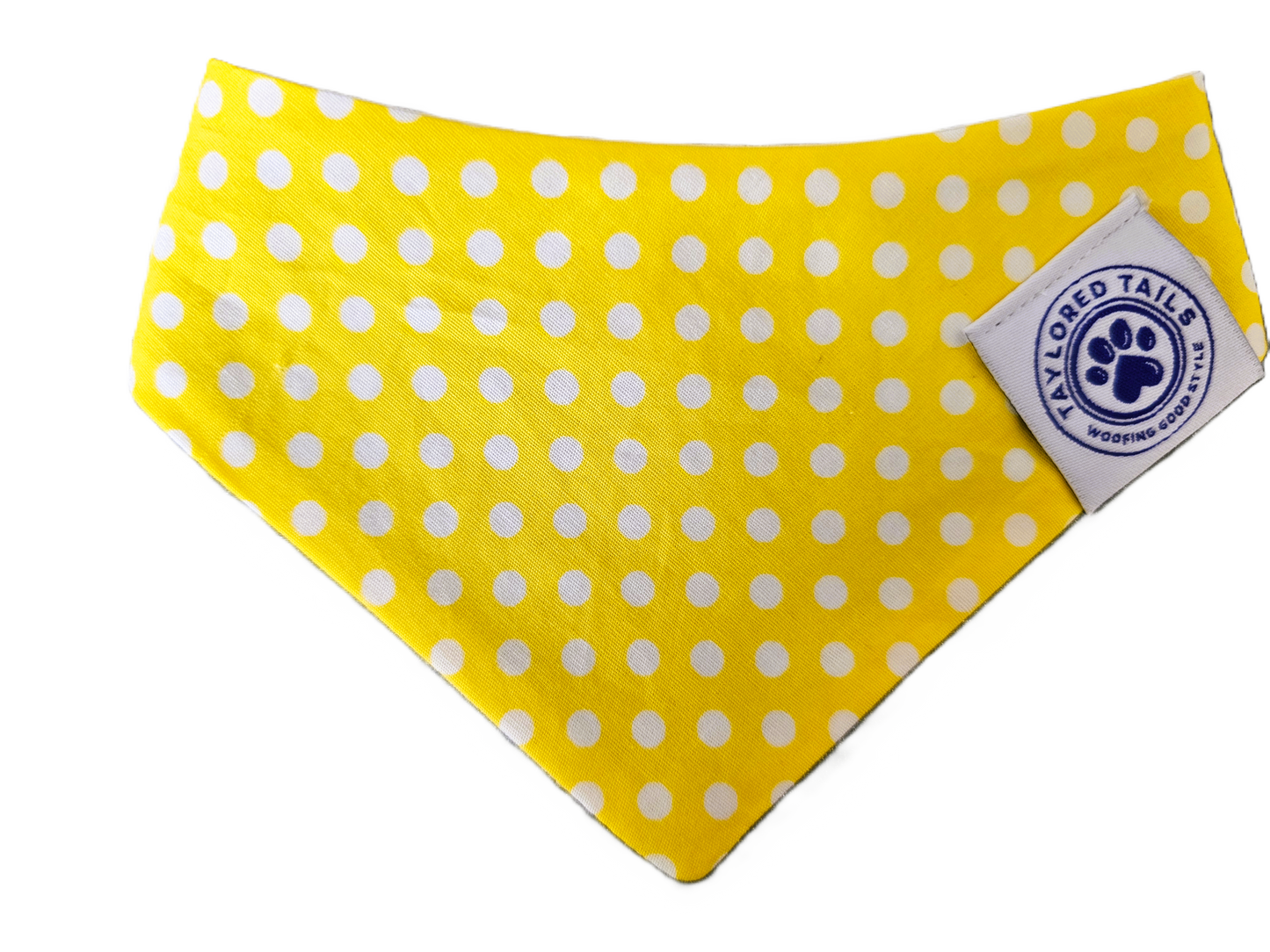 Yellow Polka Dot Dog Bandana