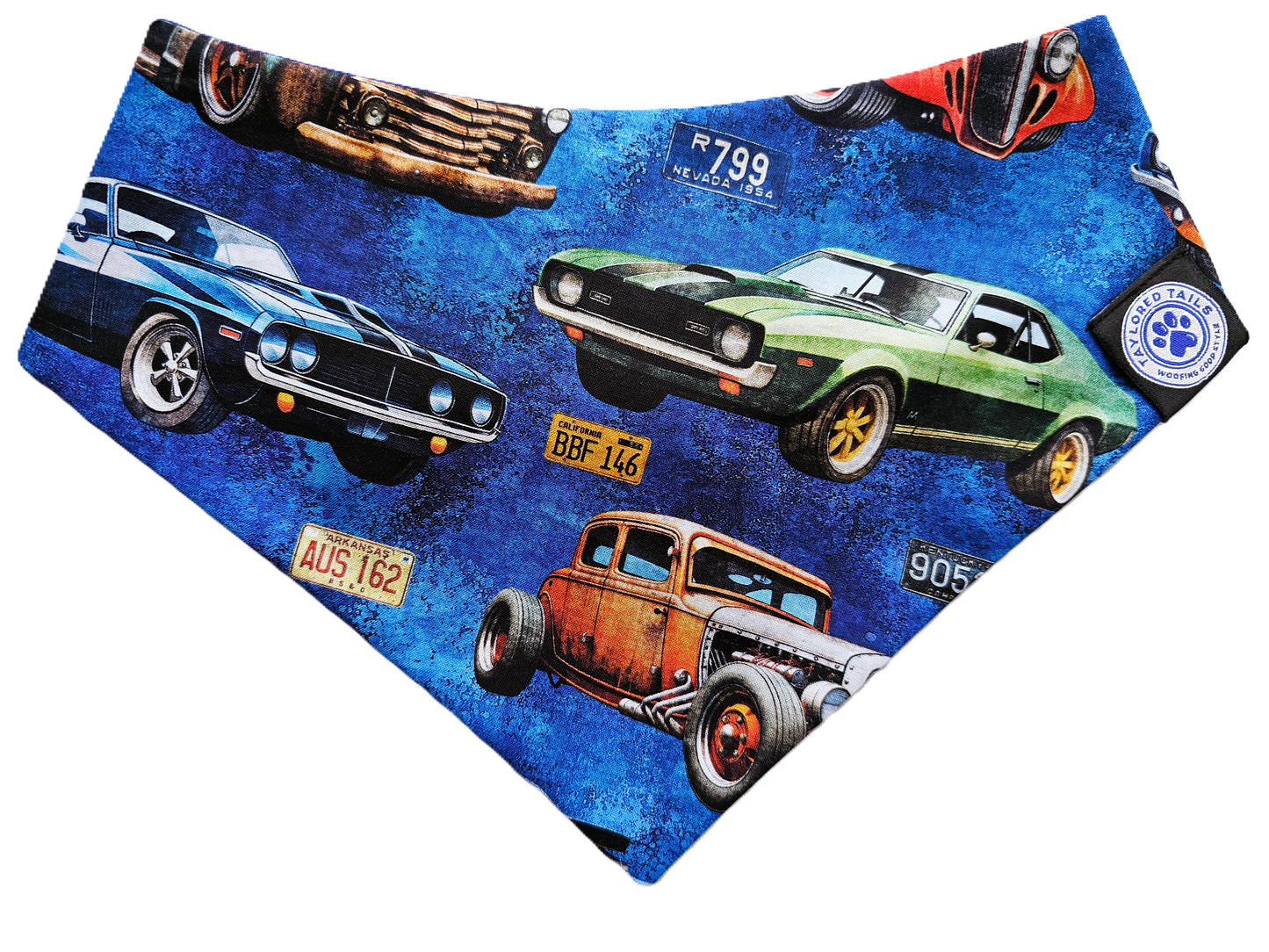 Wicked Hot Rods on Blue Dog Bandana