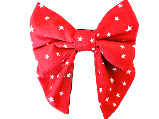 Red with White Stars Sailor Bow