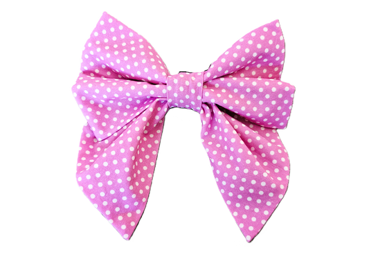 Little Pink Polka Dot Sailor Bow