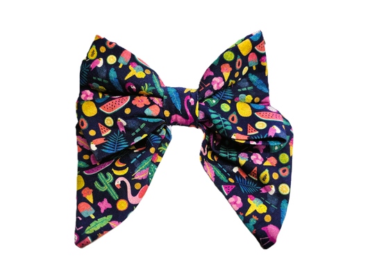 Flamingos & Fruit Sailor Bow