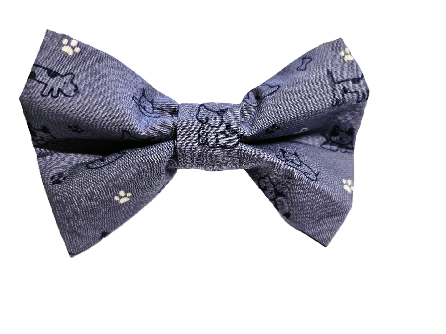 Chambray Dogs Bow
