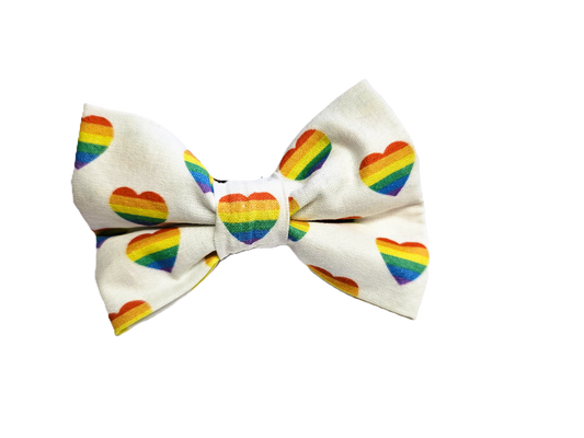 Rainbow Hearts Bow