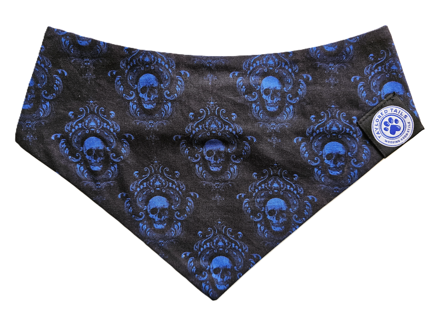 Blue Fleur-de-lis Skull Pet Bandana