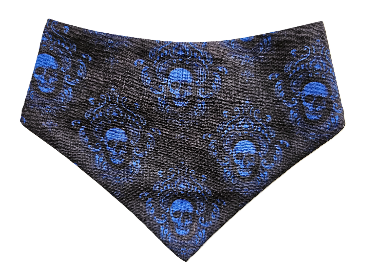 Blue Fleur-de-lis Skull Pet Bandana