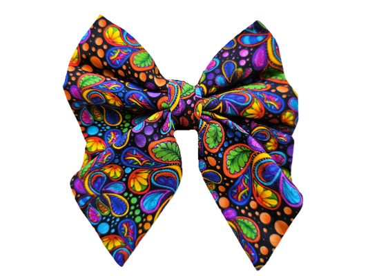 Purple Paisley Sailor Bow