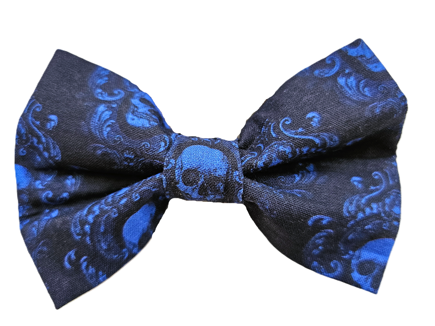 Blue Skull Fleur-de-lis Bow
