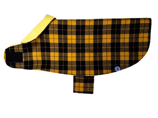 Yellow Check Dog Coat