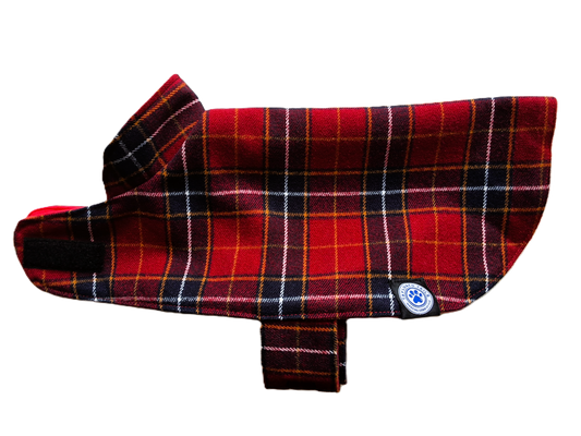 Red & Black Tartan Dog Coat