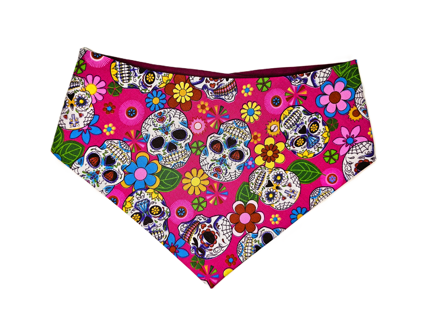 Pink Sugar Skulls Dog Bandana